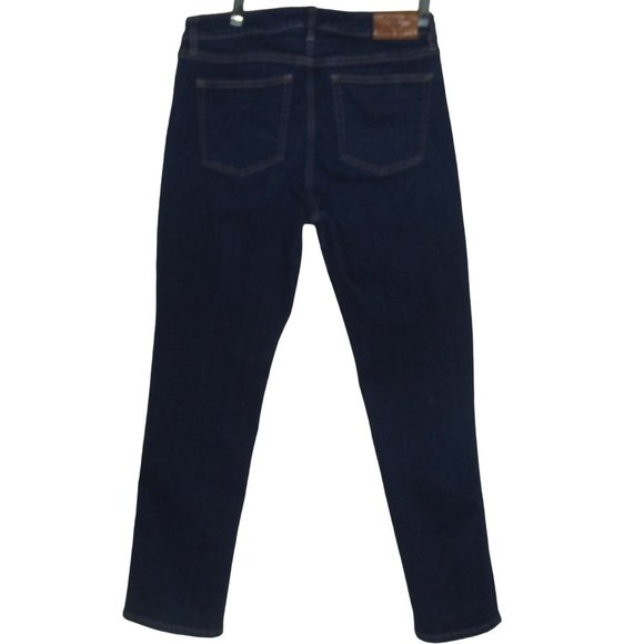 LAUREN Ralph 10x29 Dark Blue Mid Rise Straight Leg Jeans Black Label tummy panel - Picture 4 of 11